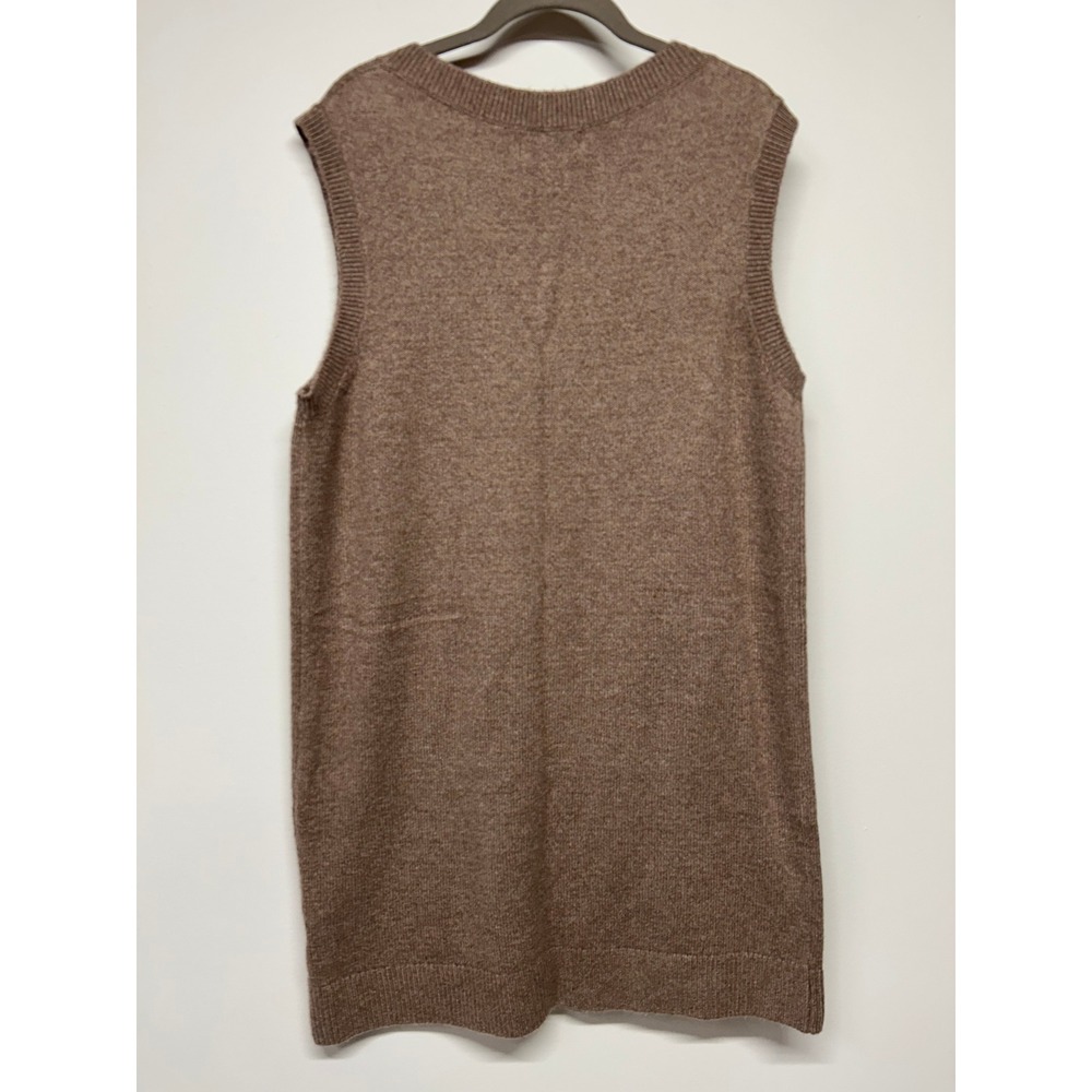 Old Navy V-Neck Sweater Vest Dress Brown Knit Size Large NWT Coastal Preppy - Picture 6 of 6